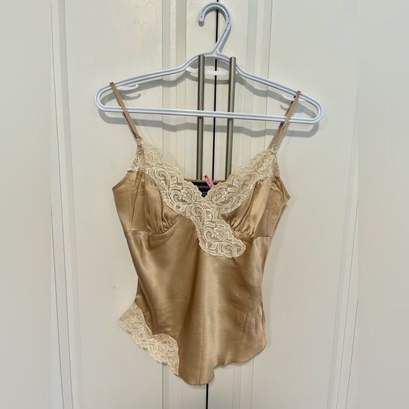 bebe Tops - (SOLD) BEBE Vintage Beige with cream color lace Camisole